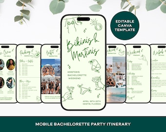 Bachelorette Party Itinerary Template, Beach Weekend Planner (Canva Template)