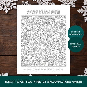 Christmas Hidden Object Game: Seek And Find The Snowflakes, Printable Holiday Party Activities