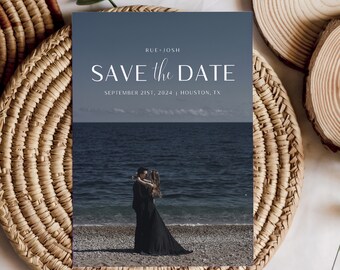 5X7 Editable Save The Date Card Template | Wedding Invitation | Save The Date Invitation | Wedding Digital Download | Canva Template
