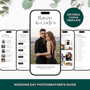 Wedding Photographer Guide: Mobile Itinerary Template (Canva Template)