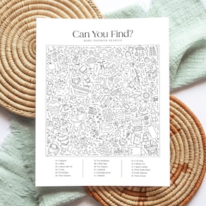 Little Boy Baby Shower Game: Hidden Object Search (Printable PDF)