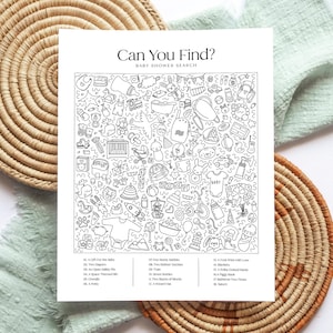 Little Boy Baby Shower Game: Hidden Object Search (Printable PDF)