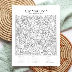 Girly Hidden Object Baby Shower Game: Printable Activity (PDF Download)