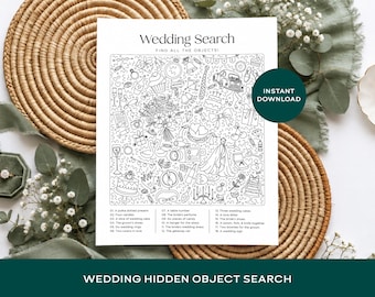 Wedding Hidden Object Game, Kids Wedding Activity, Printable Reception Game, Wedding Kids Table Activity