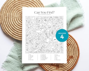 Little Boy Hidden Object Baby Shower Game (Printable PDF Set of 4)