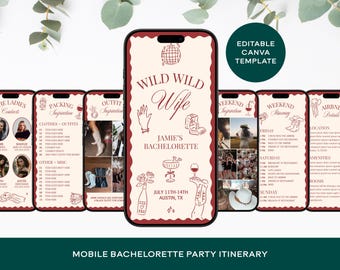 Wild Wild Wife Bachelorette Itinerary: Western Weekend Planner (Canva Template)