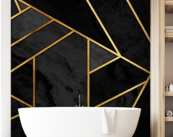 Black Gold Wallpaper Bathroom - Etsy