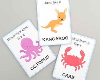 Animal Movement Cards | Preschool Activity and Busy Bag