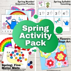 Spring Activity Pack, printable activities for preschool and kindergarten image 1