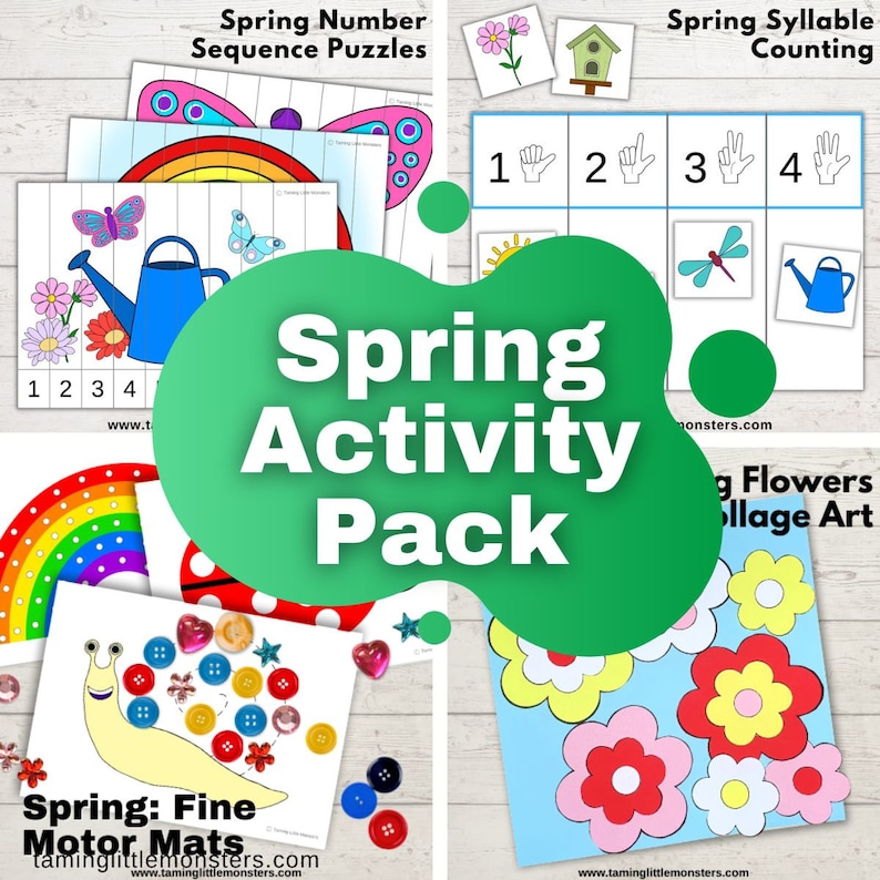 Spring Activity Pack, printable activities for preschool and kindergarten image 1