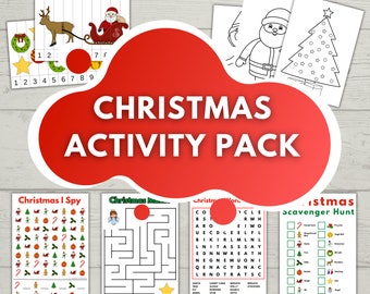 Christmas Activity Pack for Preschool and Kindergarten | Christmas worksheets, craft templates and more.