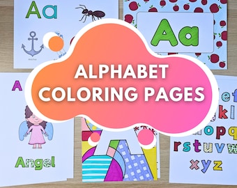 Alphabet Coloring Pages | Printable Coloring Book, Teacher or Homeschool Resources for Preschool and Kindergarten