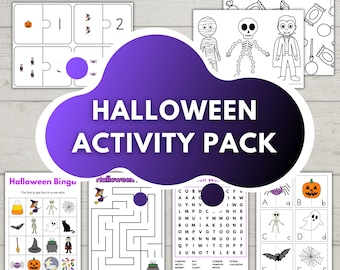 Printable Halloween Activity Pack for Kids. Math, Literacy, Games, Fine Motor and Craft Templates for Preschool, Kindergarten and older.