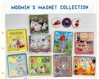 Aimant magnétique très grand de la collection Moomin pour décoration de réfrigérateur, Moomin, Snorkmaiden, Little My, Snufkin, Sniff, Moominmamma