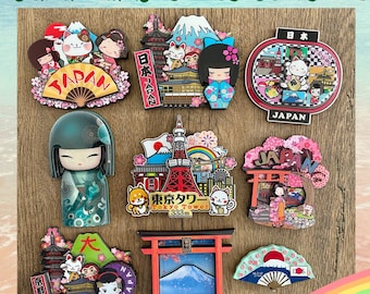 Colección de imanes de nevera de viaje de Japón, 2 imanes de Tokio, recuerdos de Kioto, Nara, Osaka, recuerdos especiales del Monte Fuji, imán para nevera de Hokkaido