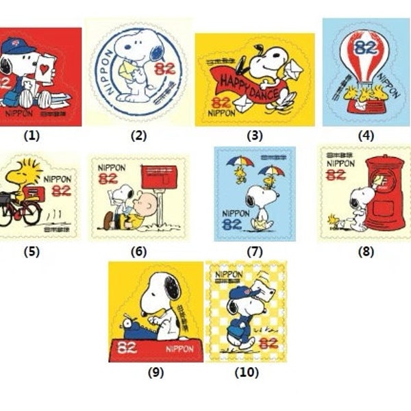 Japan Stamp 2017 Classic Cartoon Snoopy  G158 10 pieces Full set used stamps Peanuts Comics Picture Book Animation with stamp stock card