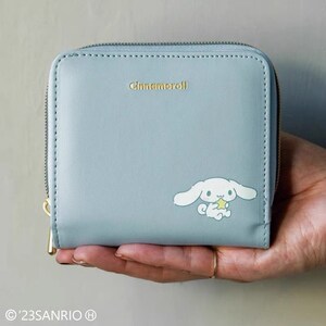 Cartera bifold compacta Cinnamoroll linda japonesa, cartera plegable, bolso plegable, cartera pequeña, cartera pastel azul claro, azul Tiffany, titular de la tarjeta imagen 2