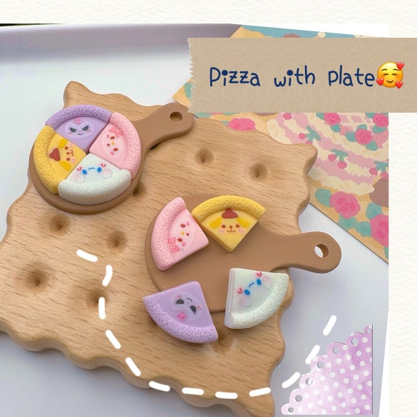 SALE!!Miniature pizza set - 4 slices of Pizza  with pizza paddle, pizza board with 4 pizza slices
