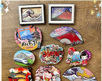 Collection d'aimants de voyage pour réfrigérateur de voyage au Japon 1 souvenir de Tokyo, Nara, Osaka, souvenirs spéciaux du mont Fuji, Hokkaido, aimant de réfrigérateur