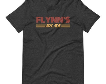 Flynn S Arcade Tron Inspired T Shirt Retr&ograve; 80s Gaming Movie Film Nero
