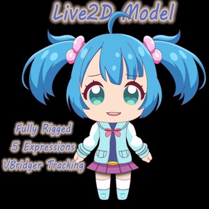 Chibi VTuber - VBridger Tracking - Fully Rigged Live2D Model
