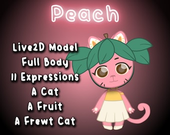 Frewt Cat - Peach - Fully Rigged Live2D Model