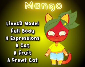 Frewt Cat - Mango - Fully Rigged Live2D Model