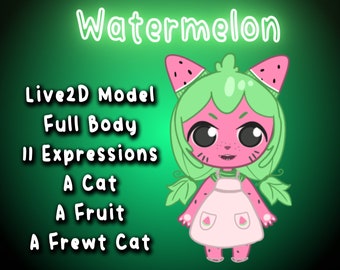 Frewt Cat - Watermelon - Fully Rigged Live2D Model