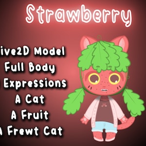 Frewt Cat - Strawberry - Fully Rigged Live2D Model