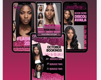 Hairstylist Instagram Post Templates Social Media Posts Templates for Hairstylists| Hair Wig Business Template | Hair Beauty Salon DOWNLOAD