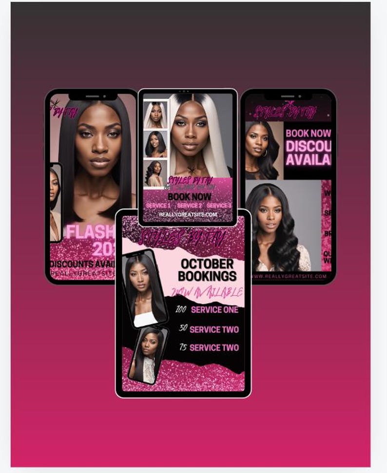 Hairstylist Instagram Post Templates Social Media Posts Templates for ...