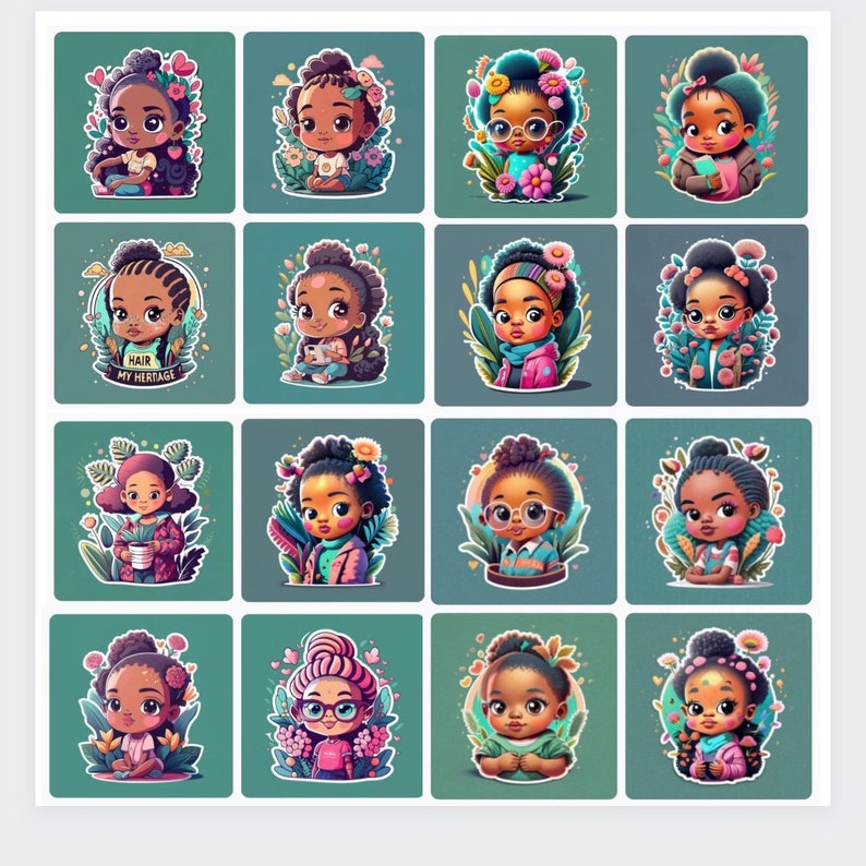 Black Girl Stickers Etsy