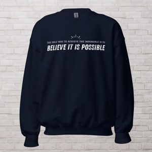 Unisex Crew Neck Sweatshirt-Gildan 18000 with positive, motivational Quotes about life. Various Colors & options, White printing. image 8