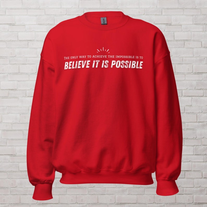 Unisex Crew Neck Sweatshirt-Gildan 18000 with positive, motivational Quotes about life. Various Colors & options, White printing. image 9