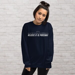 Unisex Crew Neck Sweatshirt-Gildan 18000 with positive, motivational Quotes about life. Various Colors & options, White printing. image 5