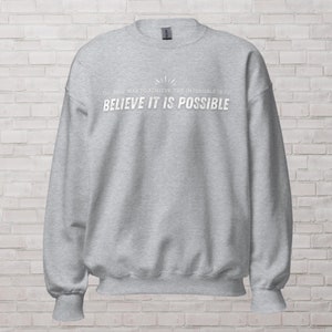 Unisex Crew Neck Sweatshirt-Gildan 18000 with positive, motivational Quotes about life. Various Colors & options, White printing. image 2