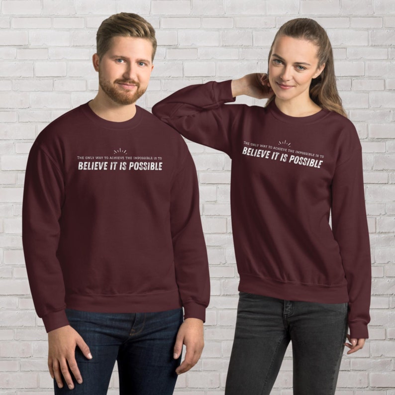 Unisex Crew Neck Sweatshirt-Gildan 18000 with positive, motivational Quotes about life. Various Colors & options, White printing. image 7