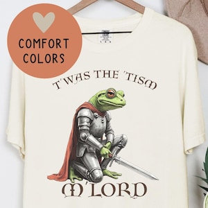 T&#39;was the &#39;Tism M&#39;Lord, Funny Autism Shirt, Frog with a Sword Tee, Comfort Colors, Adults Men Women Graphic T-Shirt, Weirdcore Meme Shirt