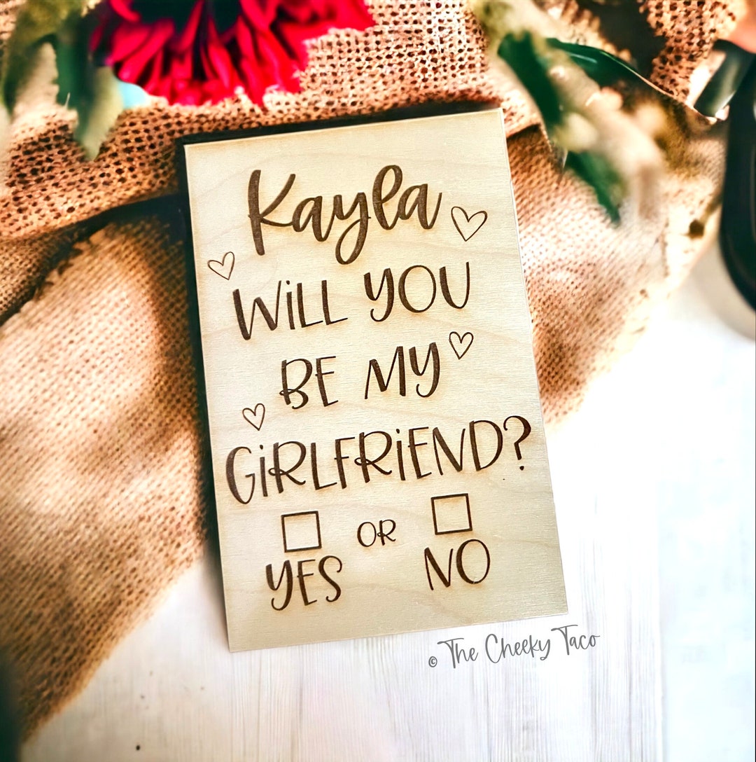 Unique Girlfriend Proposal Wood Card Will You Be My Boyfriend Proposal
