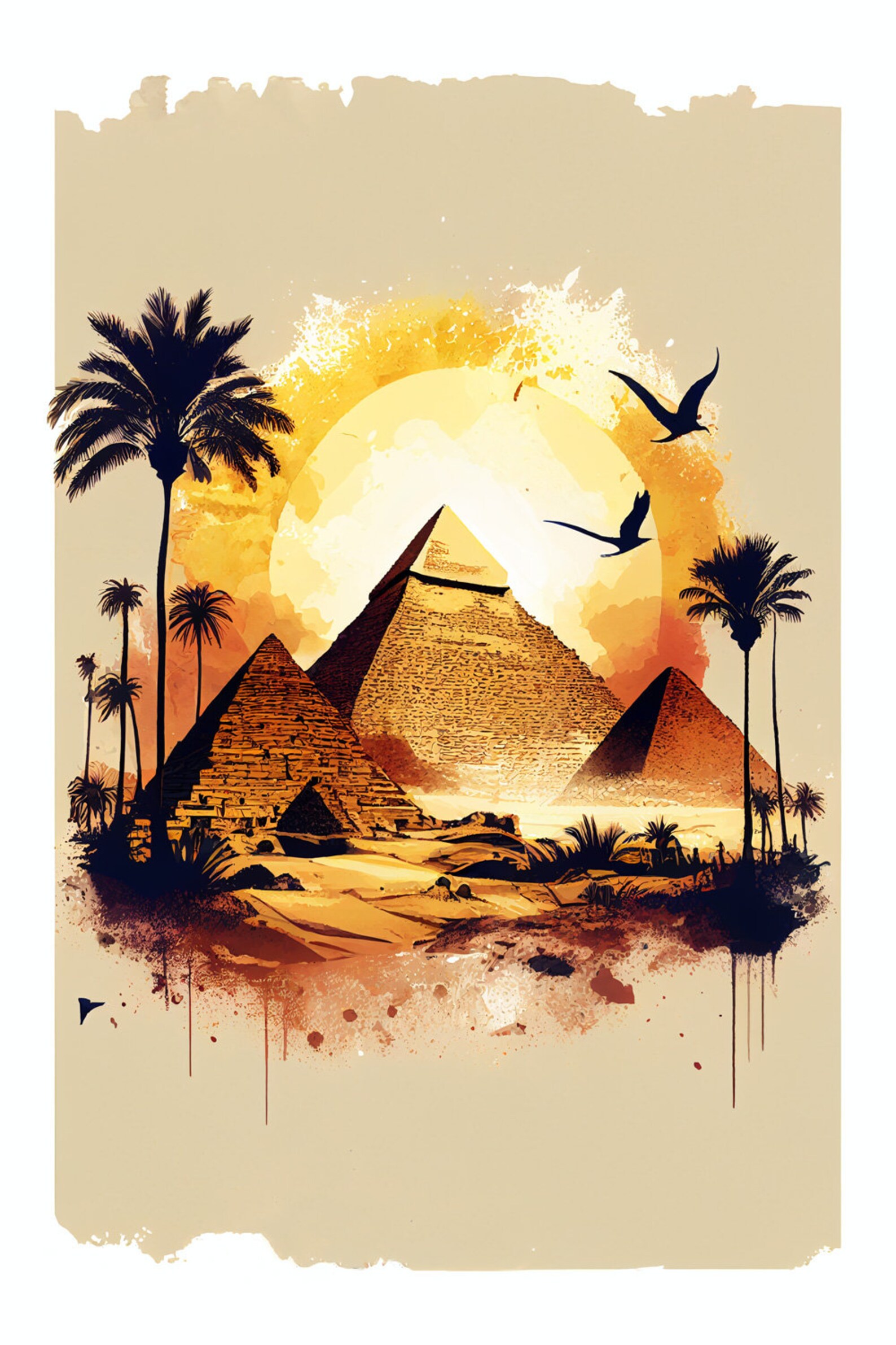 Egyptian Landscape 2 Digital Art Print, AI Generated, Wall Art, AI Art ...