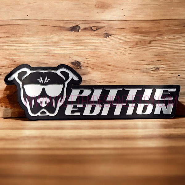 Pitbull Car Badge, Pittie Car Emblem, Fender Emblem, Bumper Sticker, Car Charm