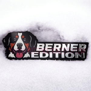 Insignia para coche o camión con la imagen del perro de montaña bernés Berner Edition
