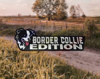 Border Collie Profile Edition Car Truck Badge