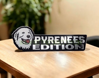 Great Pyrenees Acrylic Car Badge, Dog Breed Emblem
