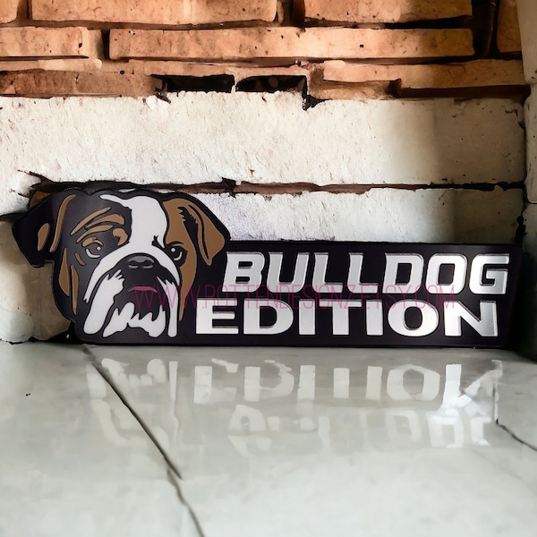 English Bulldog Car Badge, Bulldog Emblem