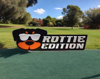 Rottweiler Car Badge: Laser Cut Acrylic Rottie Emblem
