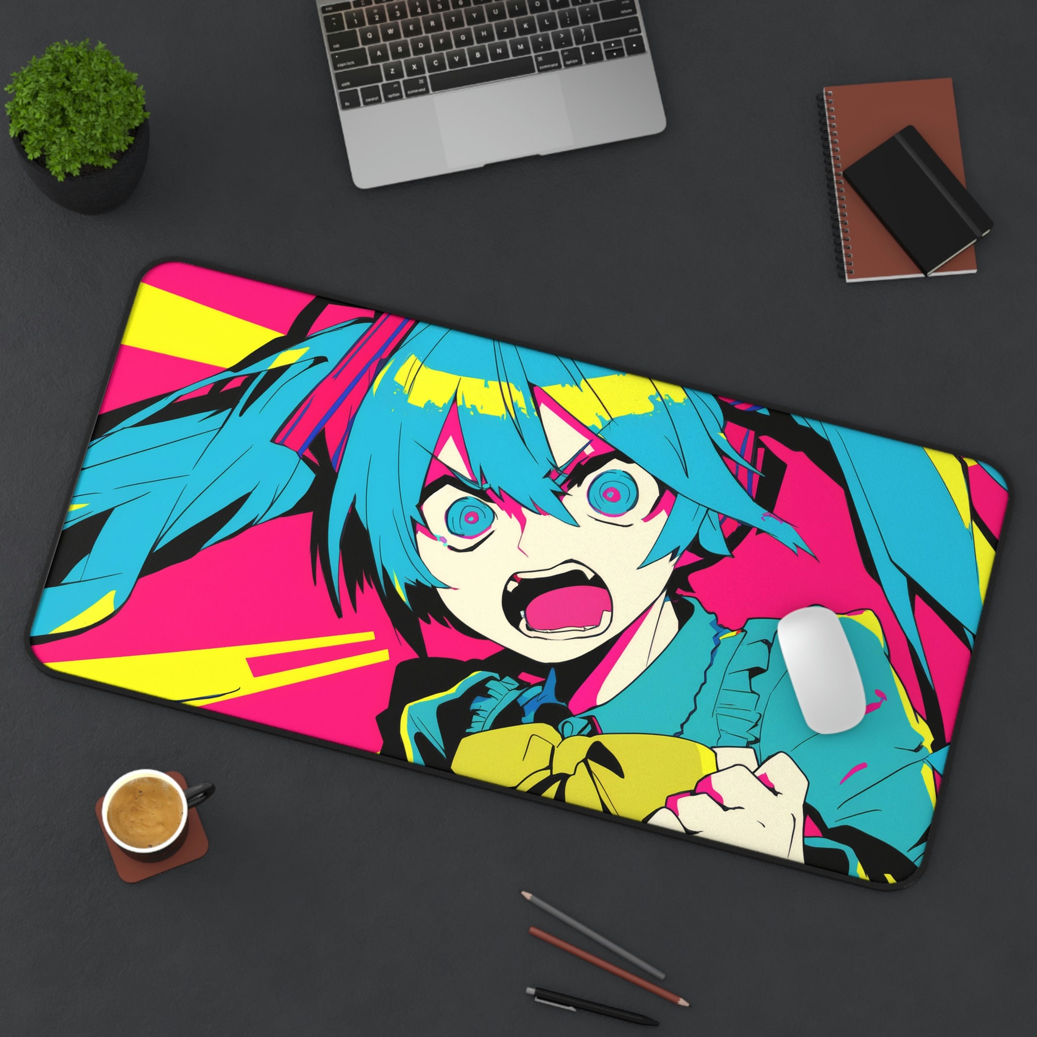 Blue anime design character anime mouse mat  TenStickers