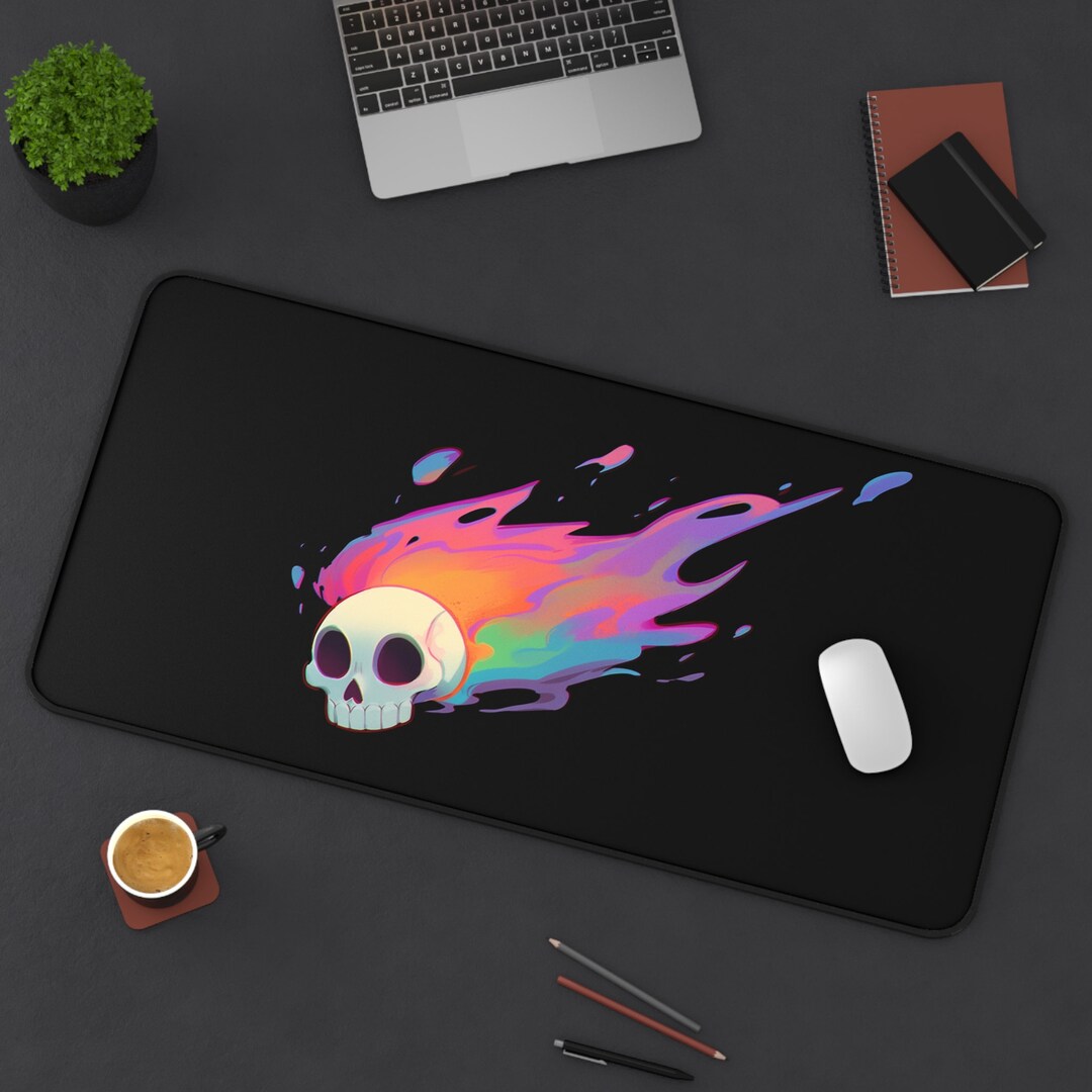 Flaming Skull Gaming Desk Mat - Etsy