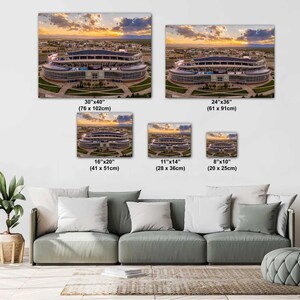 Variation diagram of a print of the Sun setting over the Denver Broncos Empower Field at Mile High