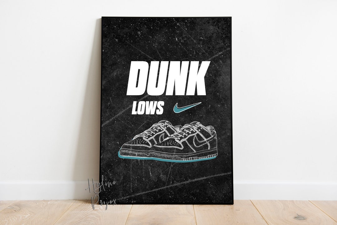Minimalist Nike Dunk Lows Print Digital Download Sneaker Art for(04)